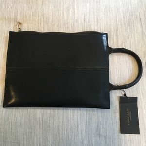 Zara black clutch purse